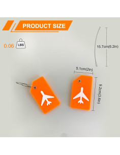 Etiquetas de Equipaje de Silicona Mziart 2 Pack Naranja 2