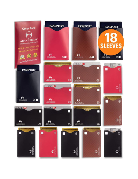 Set de Mangas Bloqueadoras RFID Alpine Rivers 18 Piezas Set de Mangas Bloqueadoras RFID Alpine Rivers 18 Piezas