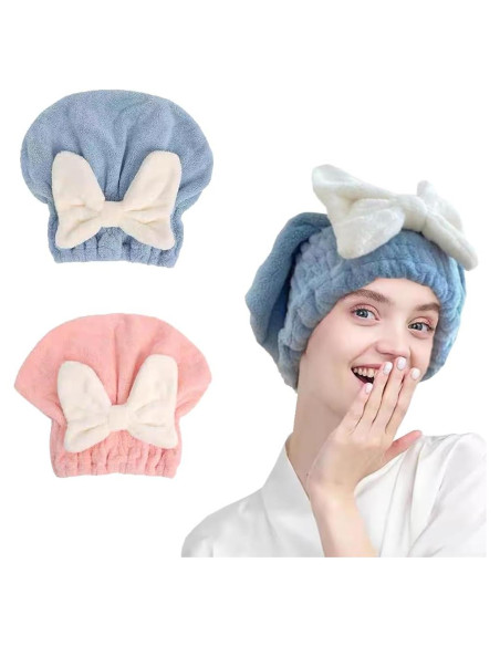 Toallas de Cabello Microfibra Jenmex 2 Piezas Azul y Rosa Toallas de Cabello Microfibra Jenmex 2 Piezas Azul y Rosa