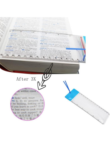 Regla con Lupa RHCXCYTJ 10PCS Aumento 3X PVC Azul