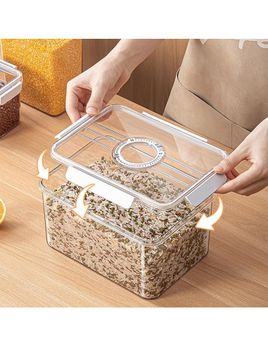 Juego de 3 Contenedores de Cereal Herméticos 1.4L a 5.2L