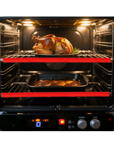 Protectores de Rejilla de Horno Silicona Apvok 35.56 cm Rojo