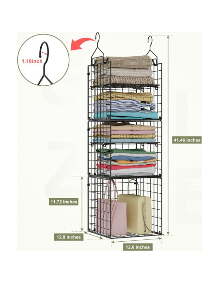 Organizador Colgante de Closet X-cosrack 5 Niveles Metal 15.88 kg Organizador Colgante de Closet X-cosrack 5 Niveles Metal 15.88 kg