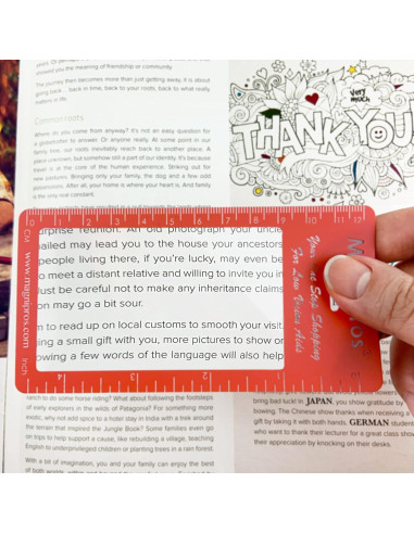 Lupas de Lectura 3X MAGDEPO - Paquete de 6 con Regla