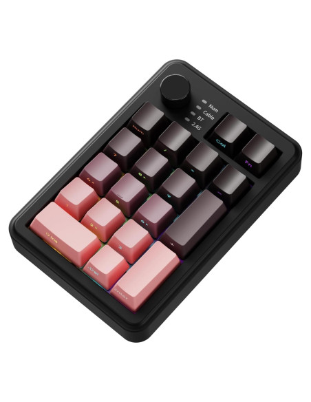 Teclado Numérico Mecánico Inalámbrico EWEADN NK20 RGB Rosa Negro Teclado Numérico Mecánico Inalámbrico EWEADN NK20 RGB Rosa Negro