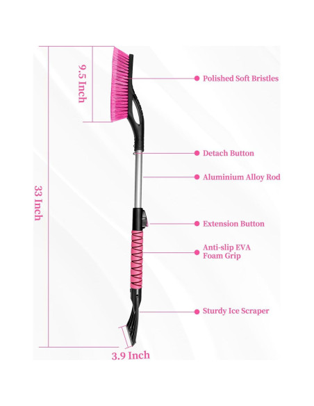 Raspador de Hielo y Cepillo HEEYA 2 en 1 Extensible 83.82 cm Rosa Raspador de Hielo y Cepillo HEEYA 2 en 1 Extensible 83.82 cm Rosa