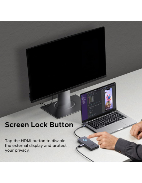 UGREEN Hub USB-C 9 en 1 con HDMI 4K, Ethernet Gigabit y Carga PD 100W UGREEN Hub USB-C 9 en 1 con HDMI 4K, Ethernet Gigabit y Carga PD 100W