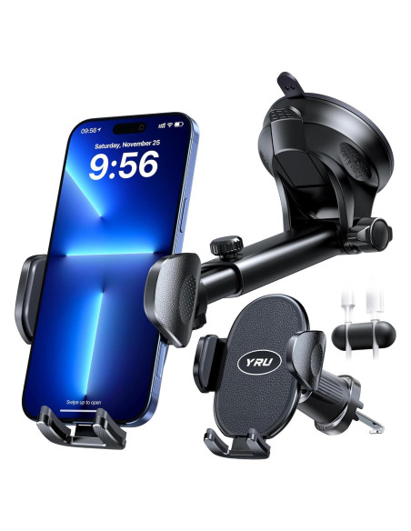 Soporte para Teléfono YRU con Ventosa 360 - Negro Soporte para Teléfono YRU con Ventosa 360 - Negro