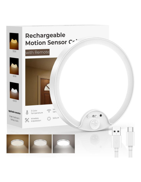 Luz LED de Techo Inalámbrica Fizrice con Sensor de Movimiento 500LM Luz LED de Techo Inalámbrica Fizrice con Sensor de Movimiento 500LM