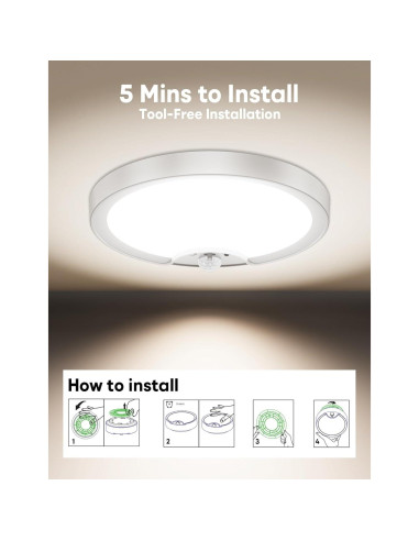 Luz LED de Techo Inalámbrica Fizrice con Sensor de Movimiento 500LM