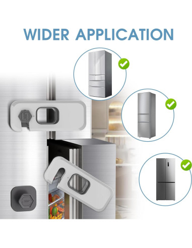 2 Cerraduras de Refrigerador con Adhesivo para Niños - Seguridad