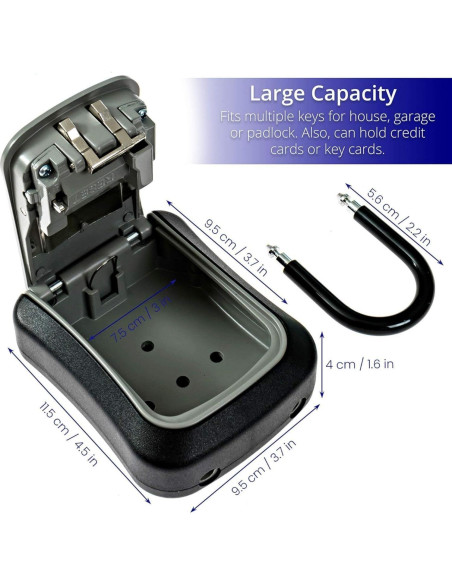 Caja de Seguridad Portátil Fortis Lock - Combinación Reajustable Caja de Seguridad Portátil Fortis Lock - Combinación Reajustable