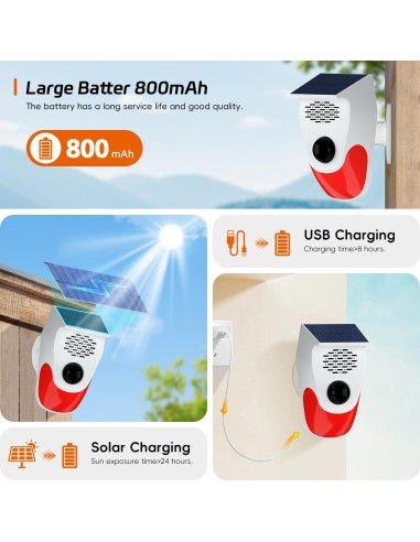 Alarma de Movimiento Solar XYszpcgs con Sonidos Personalizables