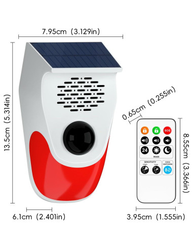 Alarma de Movimiento Solar XYszpcgs con Sonidos Personalizables