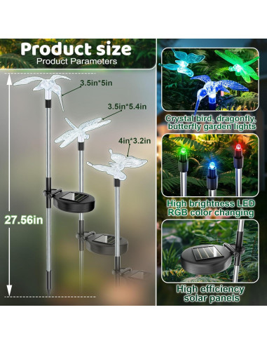 Luces de Jardín Solares Anordsem - 6 Cabezas LED Impermeables