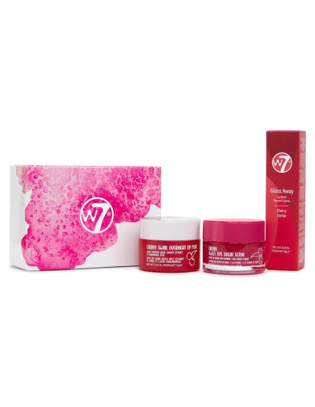 W7 Dulces Sueños Set Labial 3 Piezas Cereza - Exfoliante, Mascarilla y Bálsamo W7 Dulces Sueños Set Labial 3 Piezas Cereza - Exfoliante, Mascarilla y Bálsamo