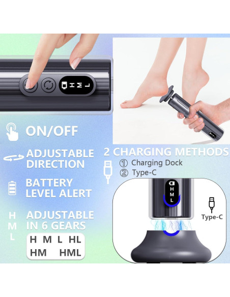 Removedor de Callos Eléctrico PHAIN con Pantalla Digital y 6 Velocidades Removedor de Callos Eléctrico PHAIN con Pantalla Digital y 6 Velocidades