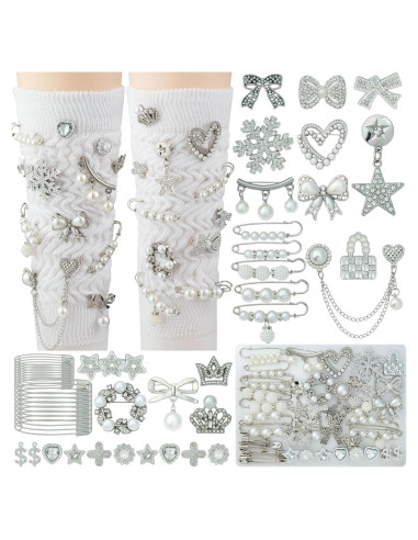 Kit de Encantos Plateados DoDoBeads para Calcetines - 55 Piezas