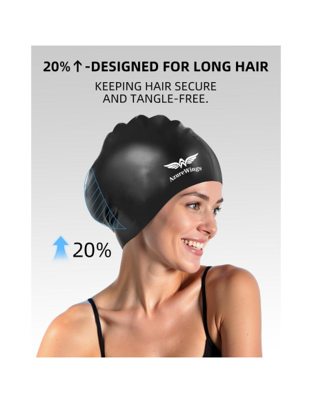 Gorro de Natación Grande AzureWings para Cabello Largo Gorro de Natación Grande AzureWings para Cabello Largo