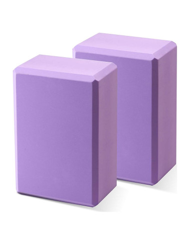 Bloques de Yoga Unipack 2PK Morado EVA Alta Densidad 23x15x10cm