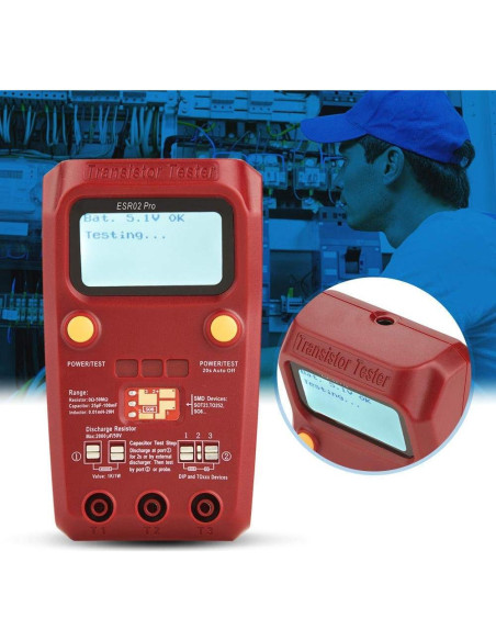 Probador Digital de Transistores BSIDE ESR02 Pro - Medidor de Capacitores e Inductores Probador Digital de Transistores BSIDE ESR02 Pro - Medidor de Capacitores e Inductores