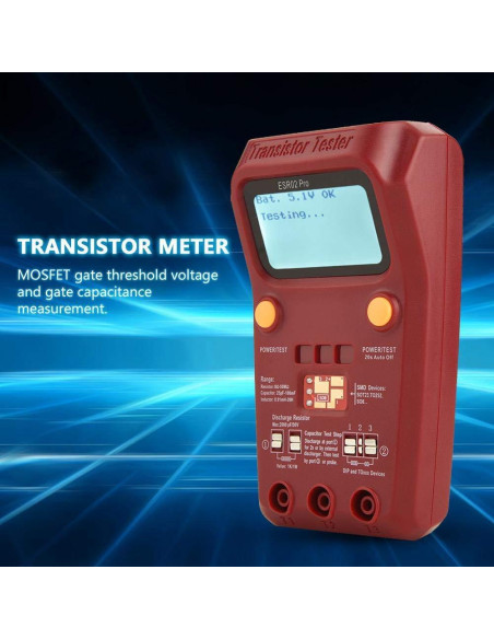 Probador Digital de Transistores BSIDE ESR02 Pro - Medidor de Capacitores e Inductores Probador Digital de Transistores BSIDE ESR02 Pro - Medidor de Capacitores e Inductores