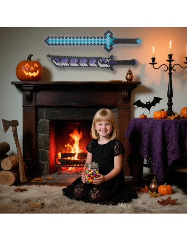 Conjunto de Armas Pixel Miner - Espada Retráctil ABS 60 cm