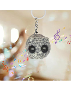 Llavero Hamster Triste de Peluche con Sonido de Violín - Color Claro 2