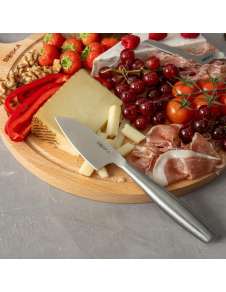 Juego de 3 cuchillos de queso BOSKA - Acero inoxidable - Apto lavavajillas Juego de 3 cuchillos de queso BOSKA - Acero inoxidable - Apto lavavajillas