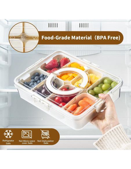 Contenedor Snackle Box Wauauwh 8 Compartimentos Portátil Contenedor Snackle Box Wauauwh 8 Compartimentos Portátil
