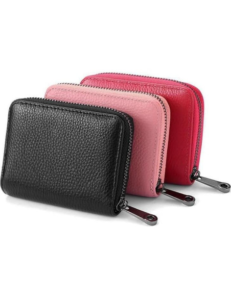 Porta Tarjetas de Crédito Geettcaifu de Cuero Genuino RFID - Negro Porta Tarjetas de Crédito Geettcaifu de Cuero Genuino RFID - Negro