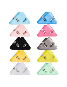 20 Clips de Esquina Triangulares PangiFen 8mm Plástico Colores