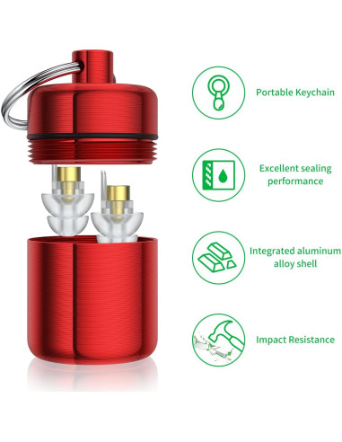 Estuche de Aluminio Urekt para Tapones de Oído - 2 Paquetes