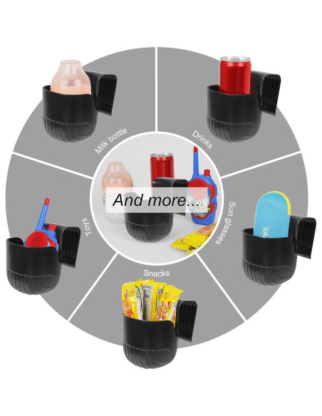 Soporte Universal para Tazas Ihaapsi Negro - Ajuste para Coche y Carritos Soporte Universal para Tazas Ihaapsi Negro - Ajuste para Coche y Carritos