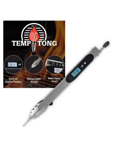 Tongs Plus Termómetro Digital Acero Inoxidable para BBQ