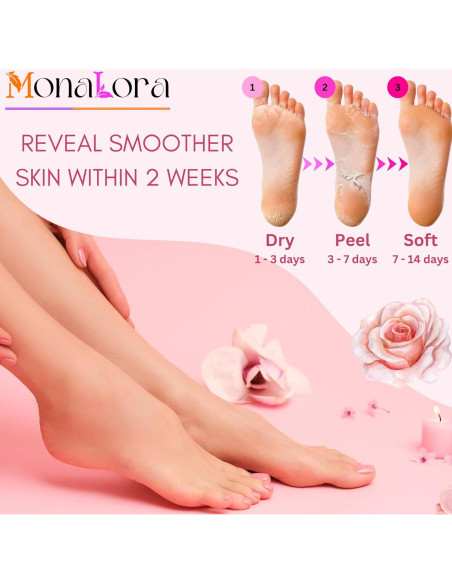 Mascarilla Exfoliante para Pies MonaLora - 2 Paquetes Aroma Lavanda Mascarilla Exfoliante para Pies MonaLora - 2 Paquetes Aroma Lavanda