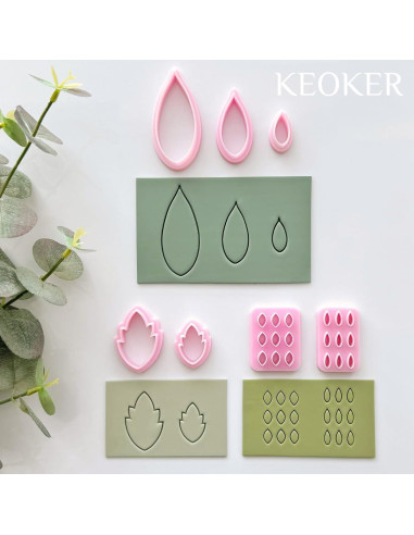 Conjunto de Cortadores de Hoja Keoker 7 Formas Arcilla Polimérica