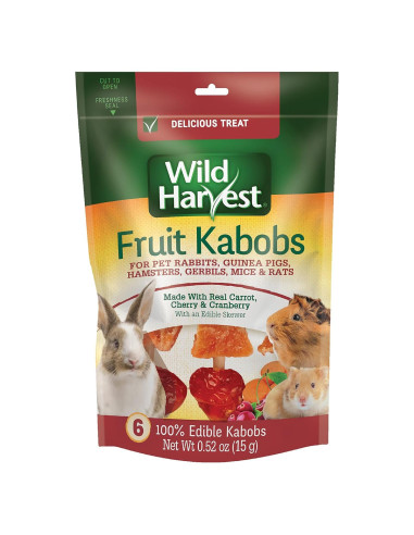 Kabobs de Frutas Wild Harvest para Conejos y Hámsters - 6 Unidades