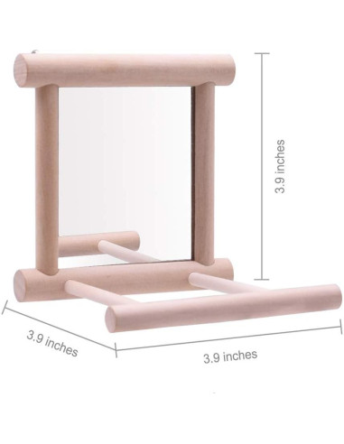 Columpio de Espejo para Aves HANZE - 2 Paquete con Bola de Ratan