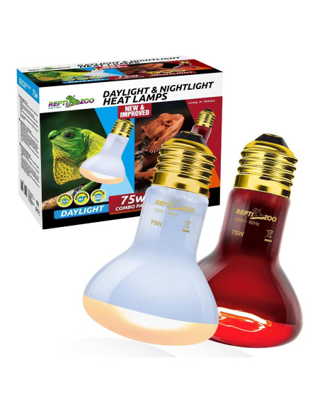 Lámpara de Calor para Reptiles REPTIZOO 75W UVA y Infrarroja Lámpara de Calor para Reptiles REPTIZOO 75W UVA y Infrarroja