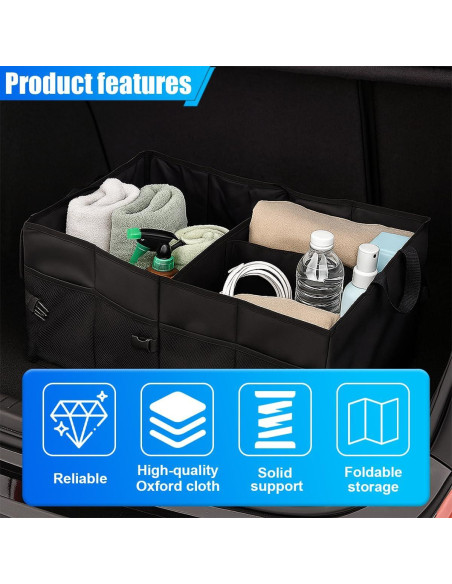 Organizador de Maletero ZIMISI Negro 53x38x25.5 cm Impermeable Organizador de Maletero ZIMISI Negro 53x38x25.5 cm Impermeable