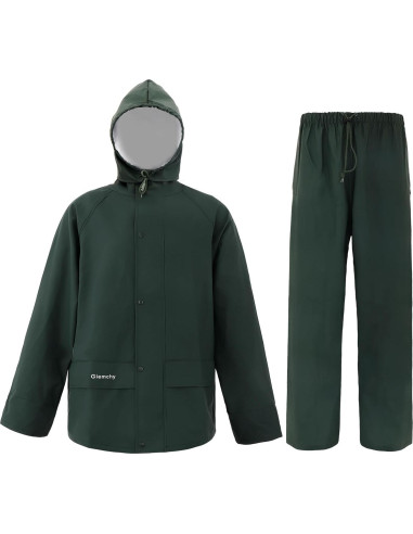 Traje de Lluvia Impermeable Unisex 3X Verde Oscuro Reflectante