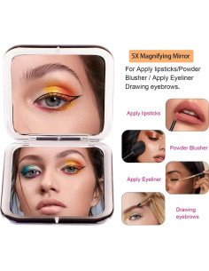 Espejo Compacto de Maquillaje CYHTSHFZ 5x Plegable 8.38cm 2