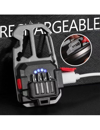 Linterna de Llavero YERGOFE KL Recargable 5 Modos Negro