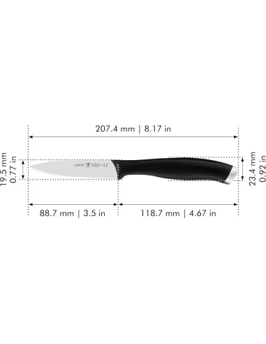 Cuchillo de Pelar HENCKELS Silvercap 3" Acero Inoxidable Negro