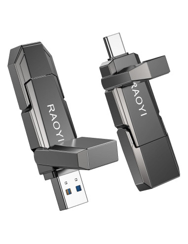 RAOYI SSD Externo 256GB USB-C y USB-A 2-en-1 450MB/s