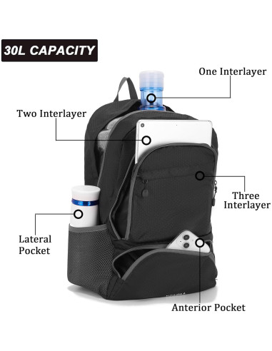 Mochila Plegable YZAOLL 30L Resistente al Agua Unisex