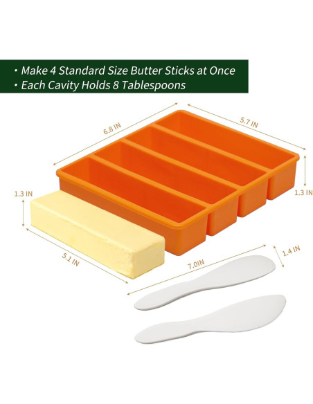 Molde de Mantequilla de Silicona UIRNCO con Tapa Naranja 0.45L Molde de Mantequilla de Silicona UIRNCO con Tapa Naranja 0.45L