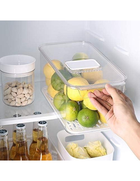 Contenedores de Almacenamiento de Alimentos Redrubbit - 3 Piezas con Tapas Ventiladas Contenedores de Almacenamiento de Alimentos Redrubbit - 3 Piezas con Tapas Ventiladas