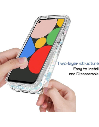 Funda Protectora Google Pixel 4A G025J Floral con Protector